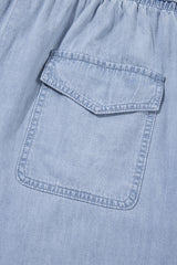 Beau Blue Pocketed Drawstring High Waist Plus Size Denim Shorts Plus Size Bottoms JT's Designer Fashion