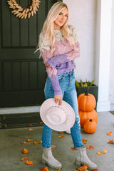 Pink Color Block Hollow Knitted Loose Sweater Sweaters JT's Designer Fashion