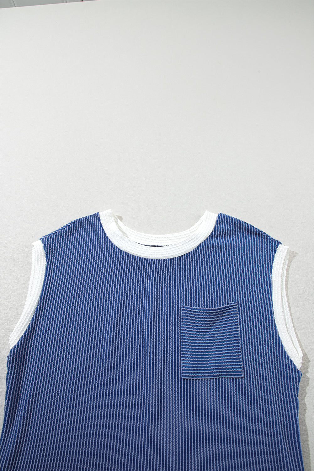Sail Blue Rib Textured Cap Sleeve T-Shirt Dress T Shirt Dresses JT's Designer Fashion