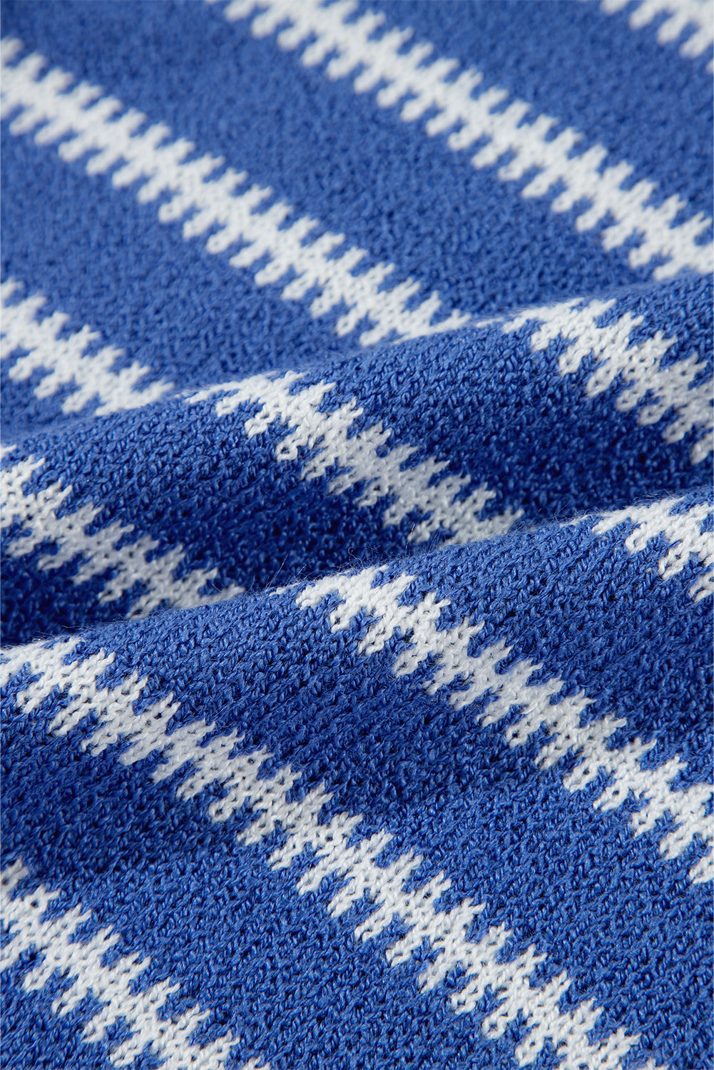 Sky Blue Stripe Drop Shoulder Casual Sweater Sweaters JT's Designer Fashion