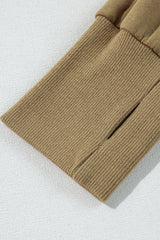 Brown Quarter Zip Stand Neck Kangaroo Pocket Sweatshirt Sweatshirts & Hoodies JT's Designer Fashion