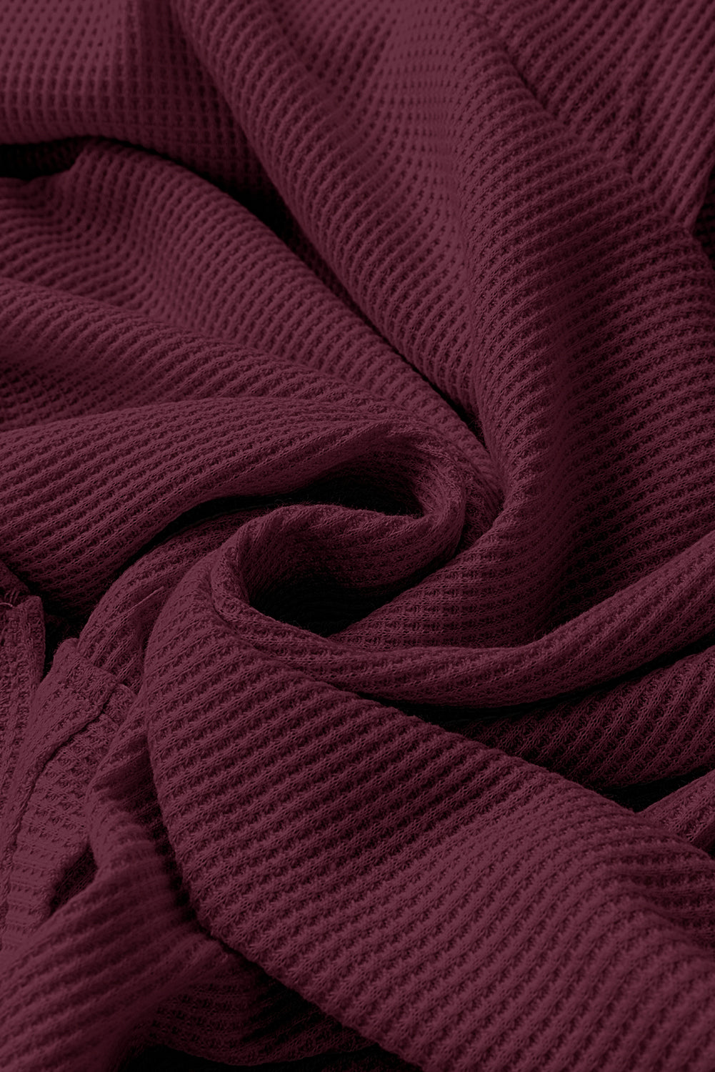 Red Dahlia Waffle Knit Fleece Lined High Low Oversized Hoodie Sweatshirts & Hoodies JT's Designer Fashion