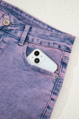 Orchid Petal Vintage Wash Frayed Hem Ankle-length Jeans Jeans JT's Designer Fashion