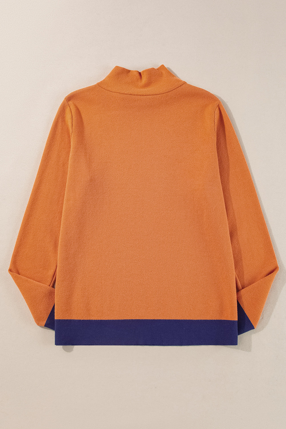 Straw Yellow Color Contrast Edge Mock Neck Slim Fit Sweater Sweaters JT's Designer Fashion