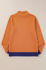 Straw Yellow Color Contrast Edge Mock Neck Slim Fit Sweater Sweaters JT's Designer Fashion