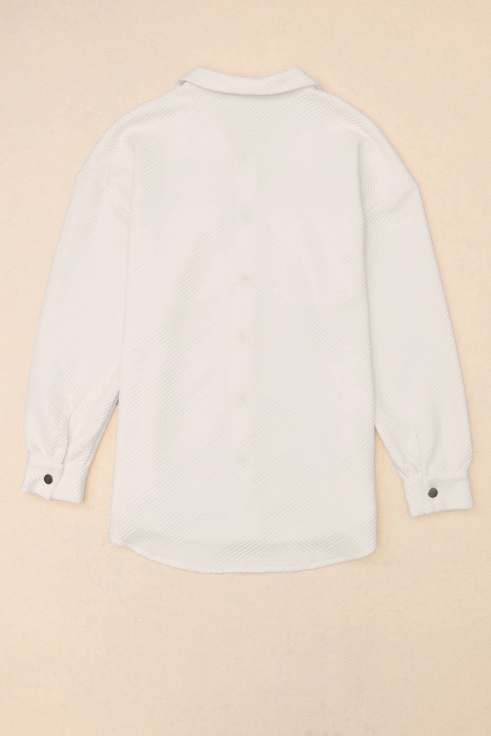 Solid Textured Flap Pocket Buttoned Shacket Jackets JT's Designer Fashion