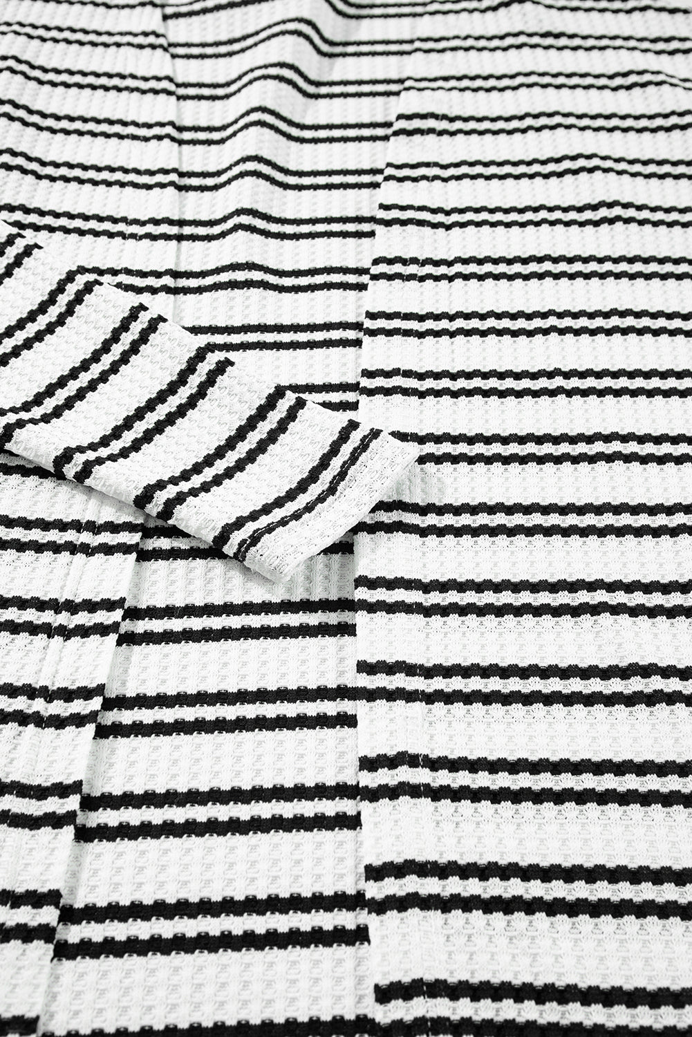 Black Stripe Print Open Front Duster Cardigan Cardigans JT's Designer Fashion