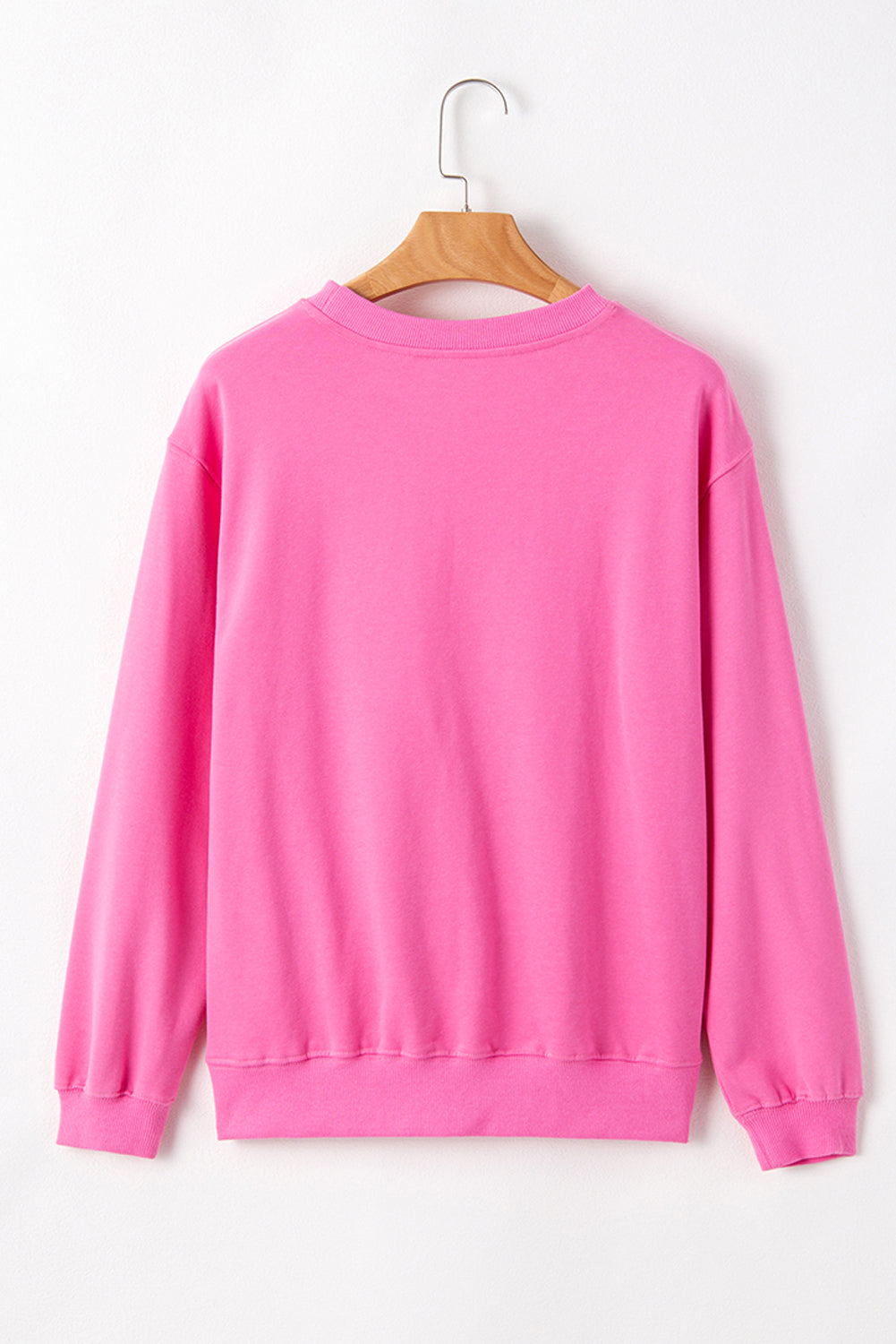 Bonbon Plain Drop Shoulder Crewneck Pullover Sweatshirt Sweatshirts & Hoodies JT's Designer Fashion