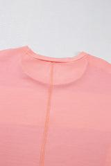 Light Blue Colorblock Striped Drop Shoulder Loose Top Long Sleeve Tops JT's Designer Fashion