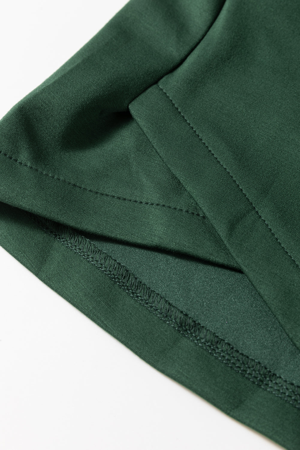 Blackish Green Collared Half Zip French Terry Knit Drawstring Casual Romper Jumpsuits & Rompers JT's Designer Fashion