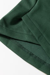 Blackish Green Collared Half Zip French Terry Knit Drawstring Casual Romper Jumpsuits & Rompers JT's Designer Fashion