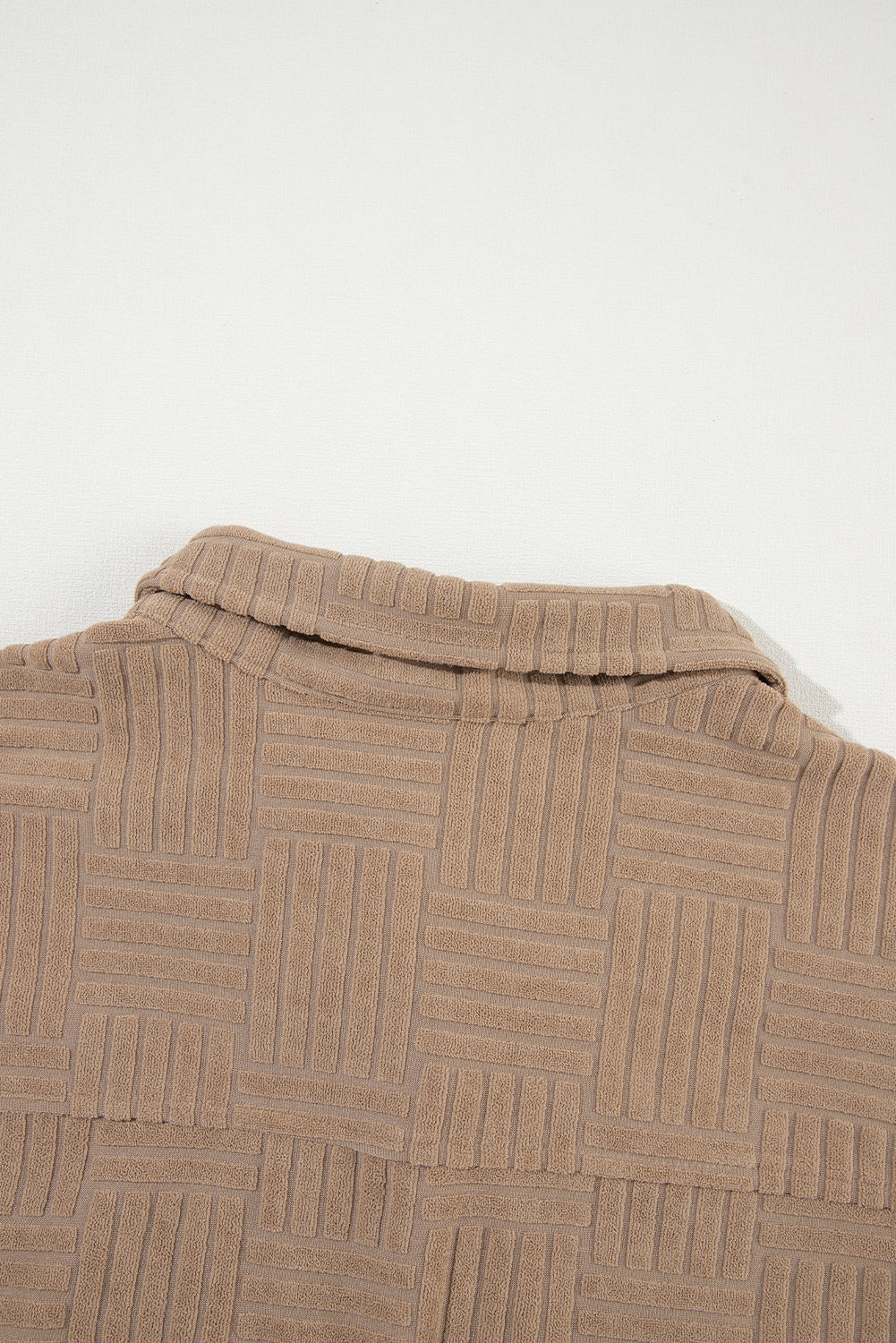 Dark Khaki Textured Chest Pocket Button-up Shacket Jackets JT's Designer Fashion