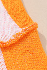 Orange Checkered Bishop Sleeve Sweater Sweaters & Cardigans JT's Designer Fashion