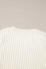 White Cable Knit Cropped Sweater Sweaters JT's Designer Fashion