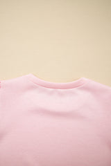 Light Pink Puff Sleeve Pearl Embellished Scallop Trim Top 2 Piece Skort Set Two Piece Dresses JT's Designer Fashion