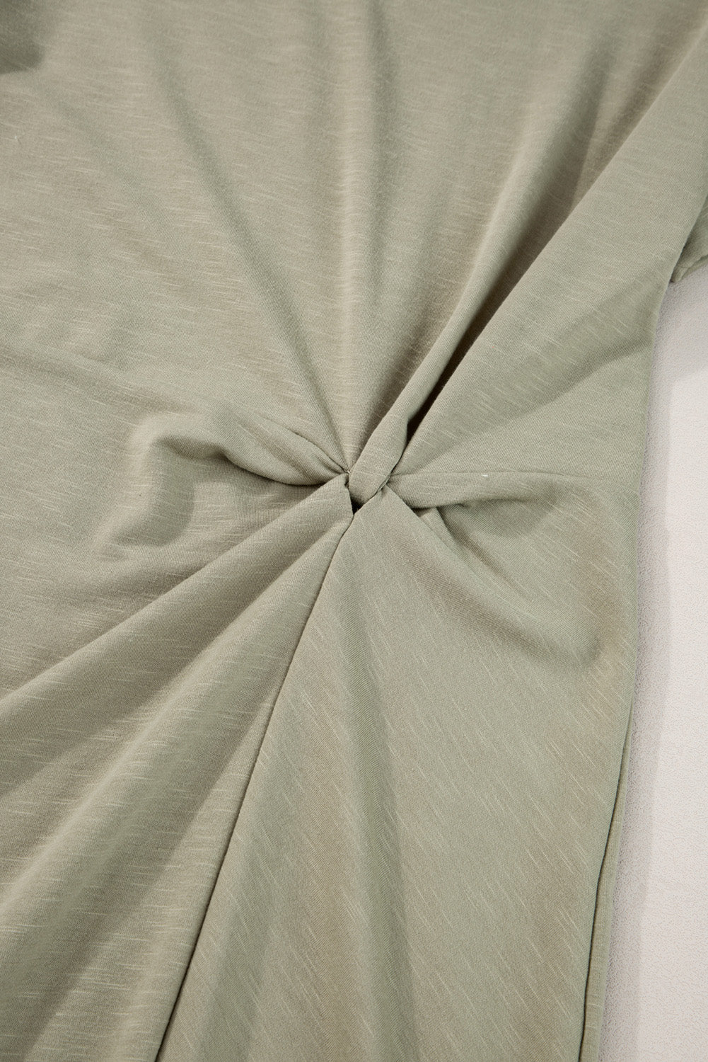 Laurel Green Folded Sleeve Twisted Mini T-Shirt Dress T Shirt Dresses JT's Designer Fashion