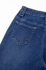Sail Blue Wide Leg Pocketed High Waist Jeans Jeans JT's Designer Fashion