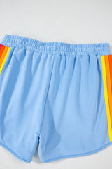 Beau Blue Accent Pullover and Shorts Two Piece Casual Set Short Sets JT's Designer Fashion