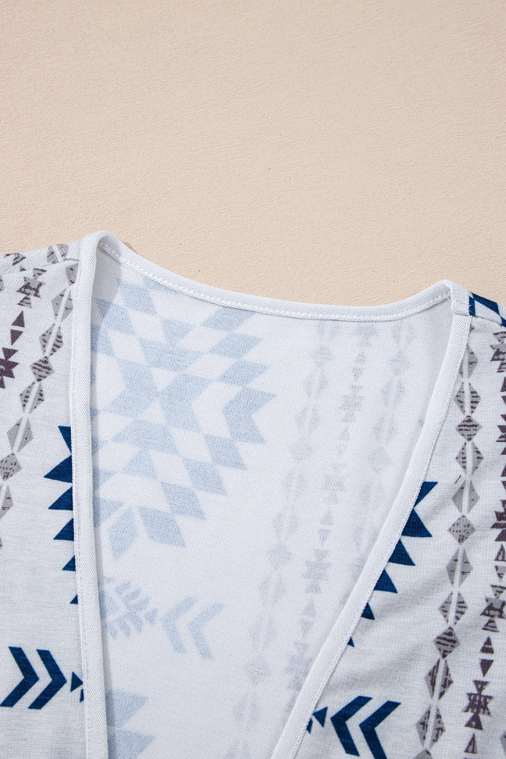 Sky Blue Western Aztec Printed Open Front Long Cardigan Cardigans JT's Designer Fashion
