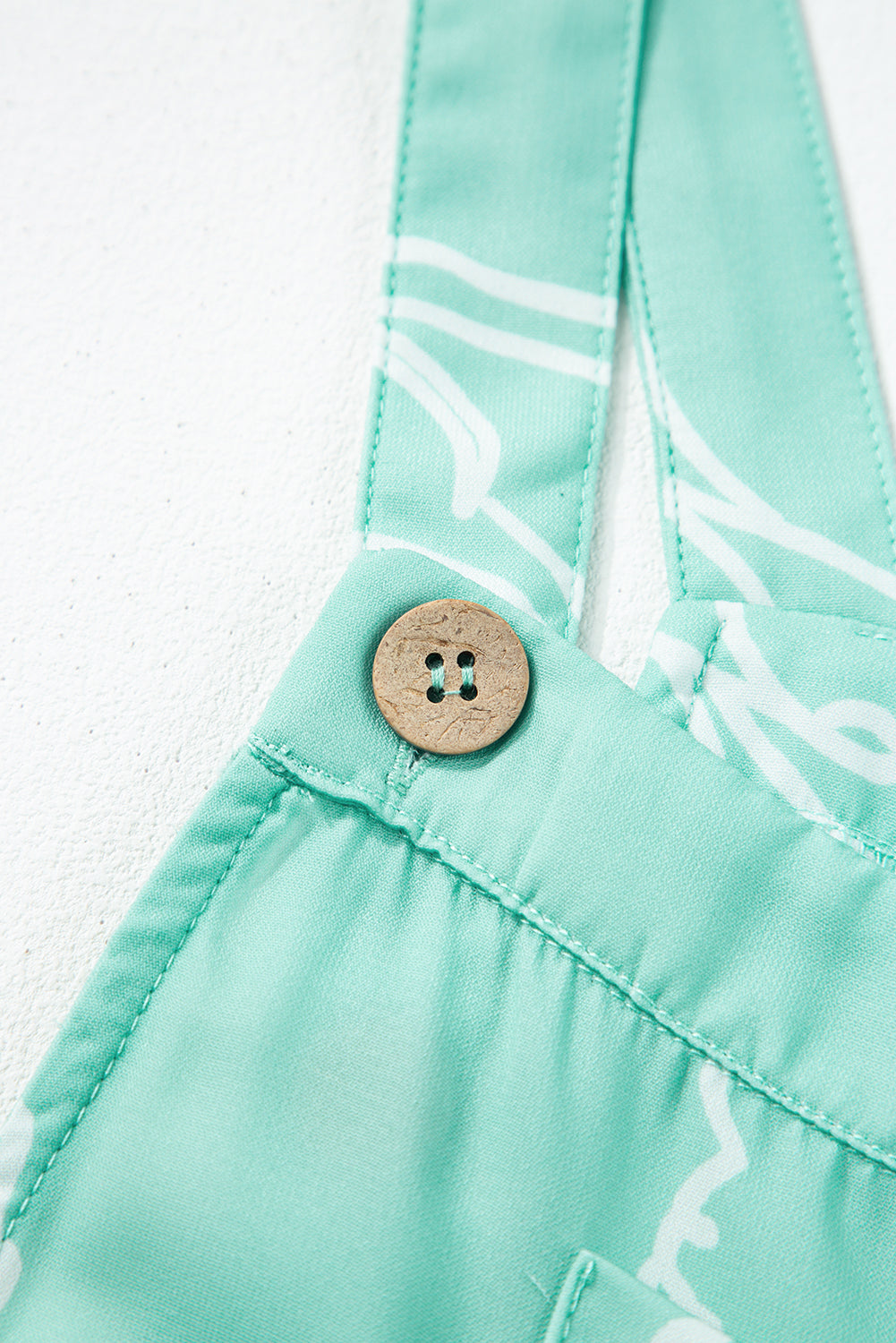 Moonlight Jade Printed Bib Wide Leg Overalls Jumpsuits & Rompers JT's Designer Fashion