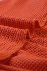 Orange V Neck Leopard Stripe Splice Lantern Sleeve Top Long Sleeve Tops JT's Designer Fashion