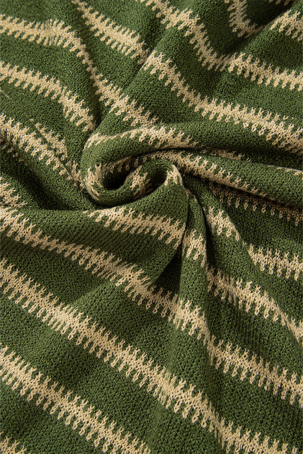 Green Stripe Drop Shoulder Casual Sweater Sweaters JT's Designer Fashion