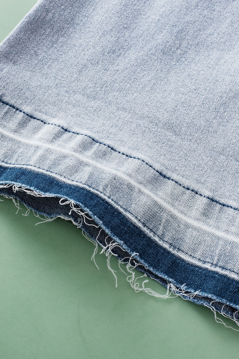 Beau Blue Acid Wash Contrast Edge Pocketed Cropped Jeans Jeans JT's Designer Fashion