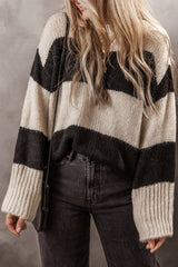 Jet Stream Colorblock Loose Pullover Sweater Jet Stream 33%Acrylic+27%Polyester+25%Cotton+15%Polyamide Sweaters JT's Designer Fashion