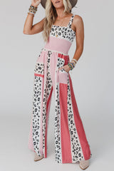 Leopard Color Block Mix Print Pocketed Jumpsuit Jumpsuits & Rompers JT's Designer Fashion