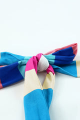 Multicolor Color Block Striped Bow Knot Straps Long Dress Maxi Dresses JT's Designer Fashion