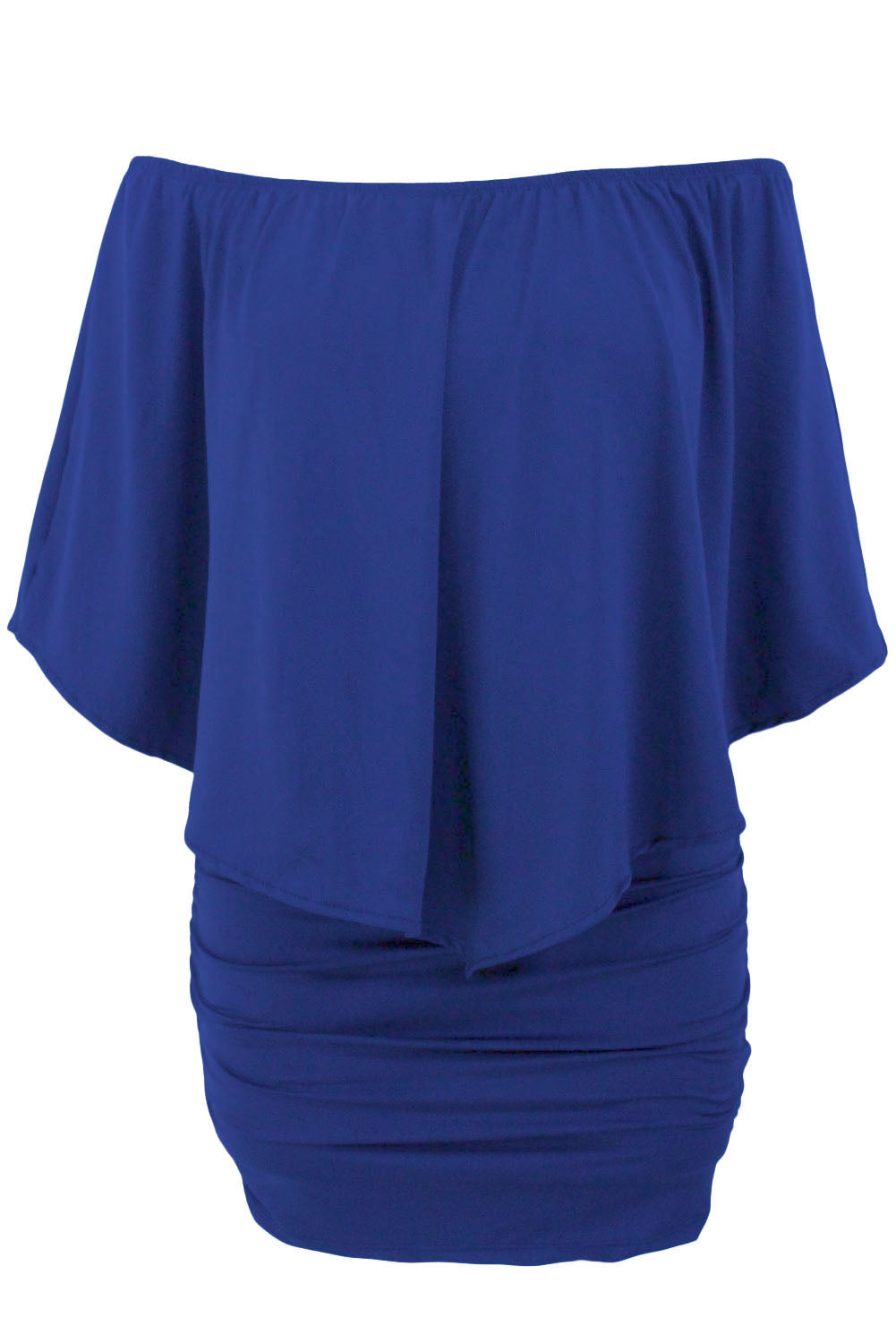 Multiple Dressing Layered Blue Mini Poncho Dress Mini Dresses JT's Designer Fashion
