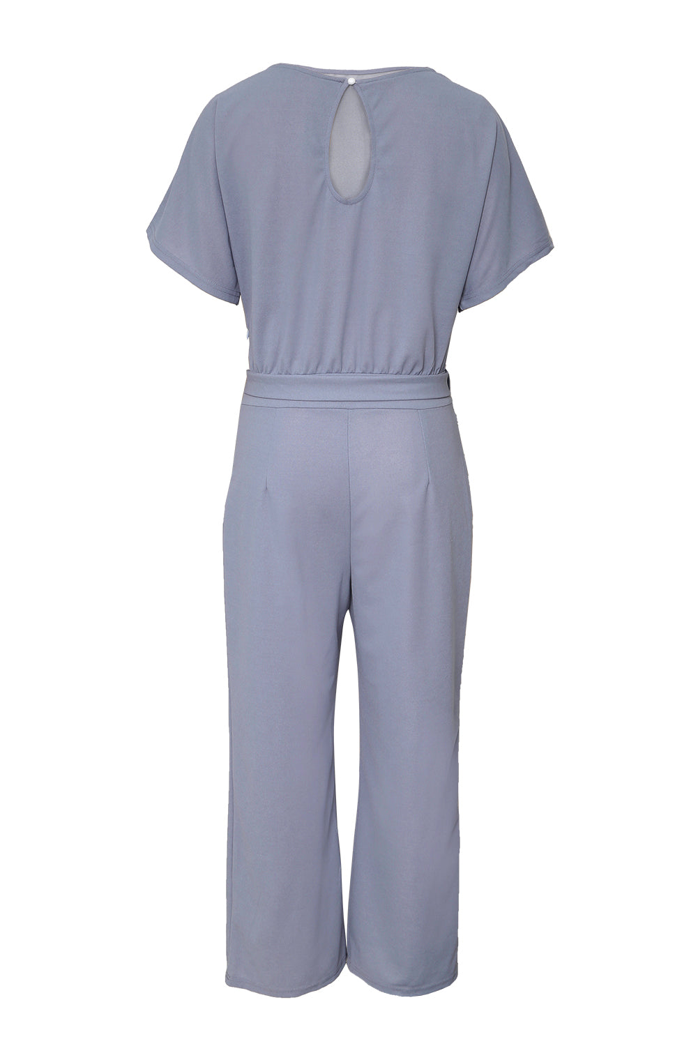 Gray Oh So Glam Belted Wide Leg Jumpsuit Jumpsuits & Rompers JT's Designer Fashion