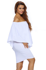 Multiple Dressing Layered White Mini Poncho Dress Mini Dresses JT's Designer Fashion