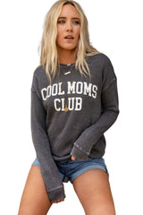 Gray COOL MOMS CLUB Drop Shoulder Sweatshirt Sweatshirts & Hoodies JT's Designer Fashion