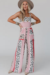 Leopard Color Block Mix Print Pocketed Jumpsuit Jumpsuits & Rompers JT's Designer Fashion