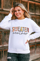 White Sweater Weather Vibrant Monogram Sweatshirt Graphic Sweatshirts JT's Designer Fashion