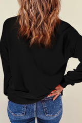 Black Halloween Spooky Ghost Print Crewneck Pullover Sweatshirt Graphic Sweatshirts JT's Designer Fashion