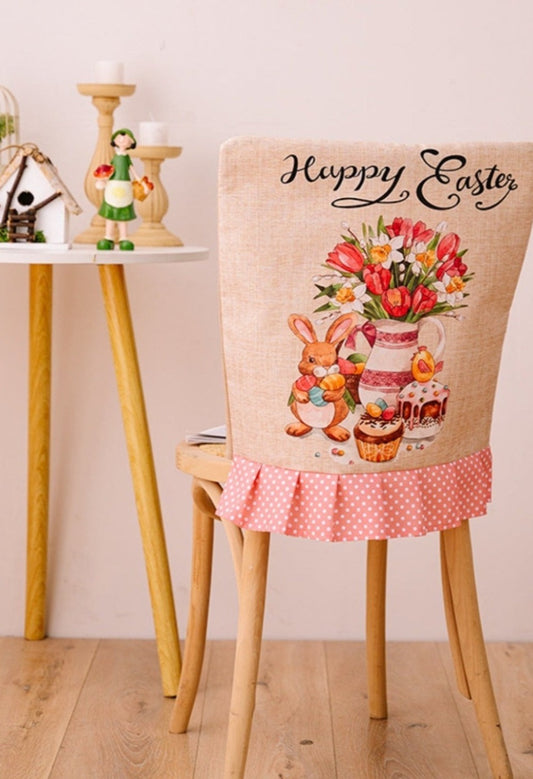 Easter Polka Dot Pleated Hem Chair Cover Style B One Size Home Decor JT's Designer Fashion