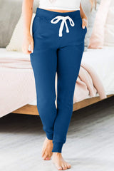 Sail Drawstring Waist Pocketed Joggers Bottoms JT's Designer Fashion