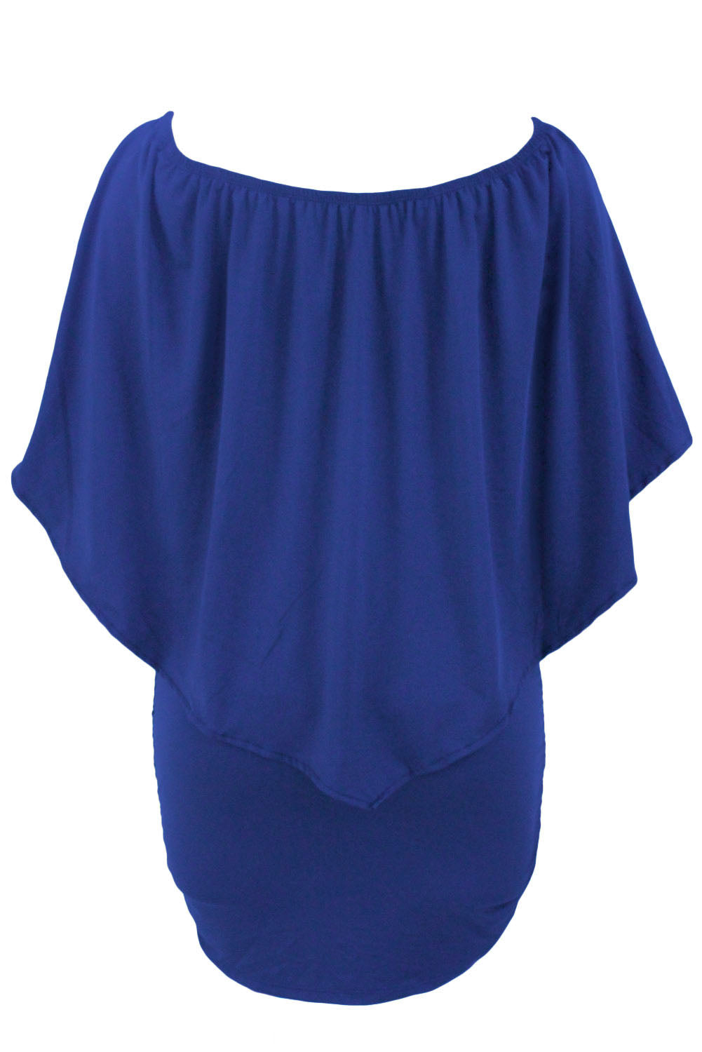 Multiple Dressing Layered Blue Mini Poncho Dress Mini Dresses JT's Designer Fashion