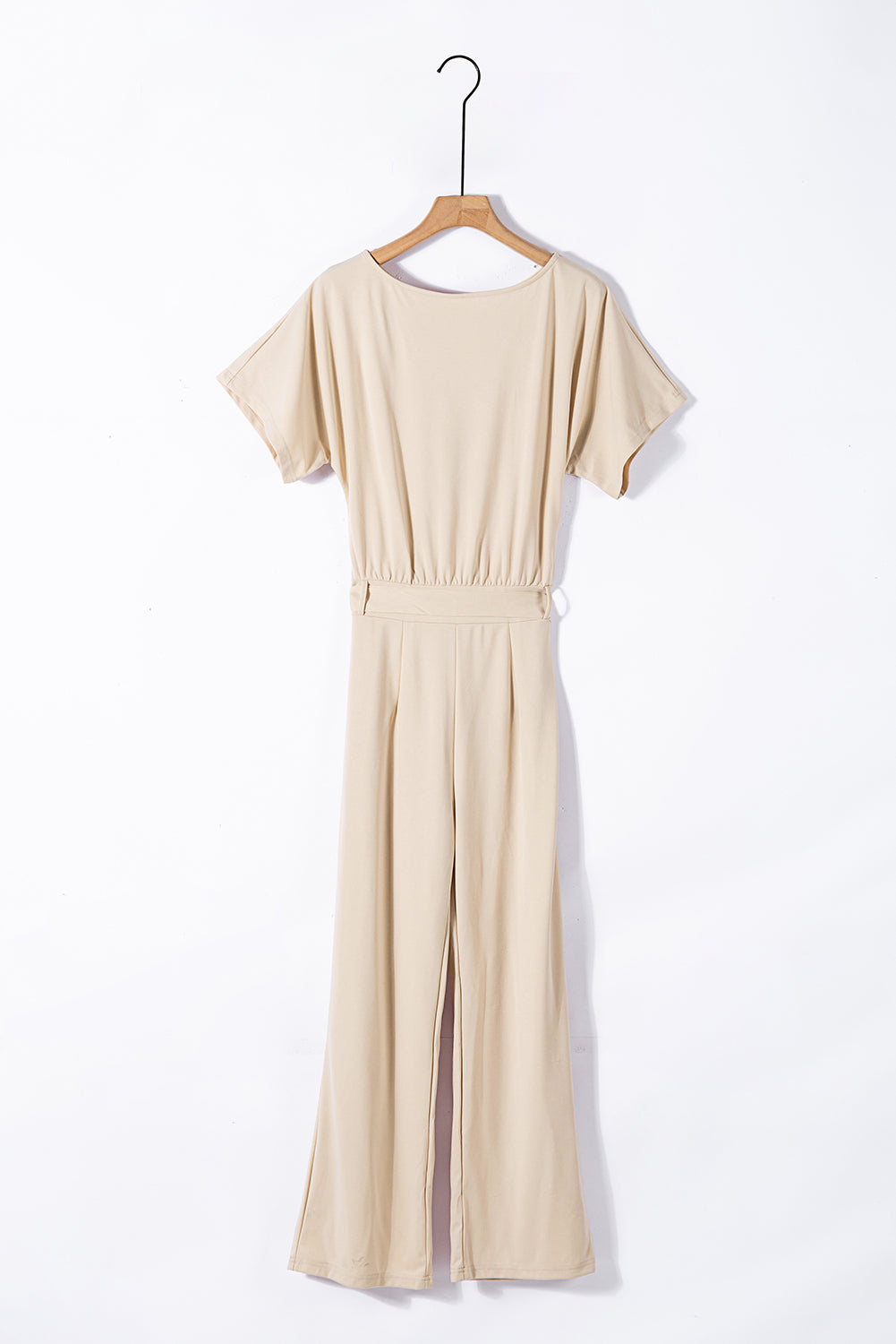 Apricot Oh So Glam Belted Wide Leg Jumpsuit Jumpsuits & Rompers JT's Designer Fashion