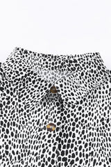 Long Sleeve Leopard Animal Print Shirt Dress Mini Dresses JT's Designer Fashion