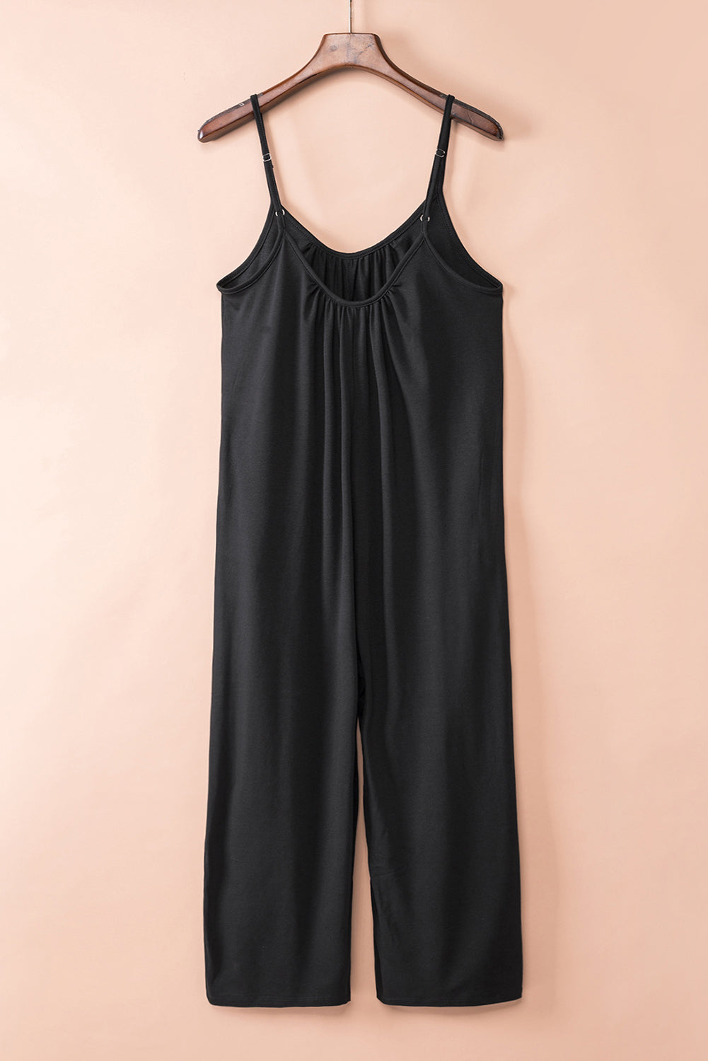 Black Spaghetti Straps Wide Leg Pocketed Jumpsuits Jumpsuits & Rompers JT's Designer Fashion