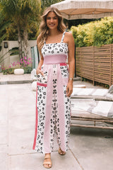 Leopard Color Block Mix Print Pocketed Jumpsuit Jumpsuits & Rompers JT's Designer Fashion