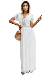 White Blue Fill Your Heart Lace Long Dress Maxi Dresses JT's Designer Fashion
