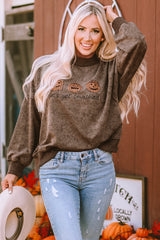 Brown Let's Get Smashed Halloween Pumpkin Graphic Sweatshirt Graphic Sweatshirts JT's Designer Fashion
