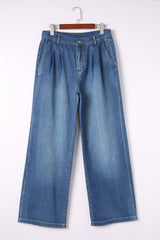 Blue Slouchy Wide Leg Jeans Jeans JT's Designer Fashion