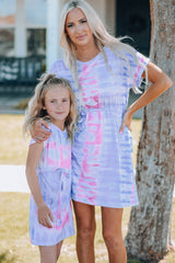 Women Tie-Dye Belted T-Shirt Dress Mini Dresses JT's Designer Fashion