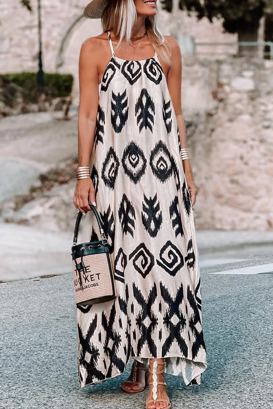 Black Western Printed Fashion Vacation Sundress Dresses JT's Designer Fashion