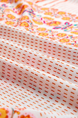 Multicolor Boho Patchwork Print Square Neck Sundress Maxi Dresses JT's Designer Fashion